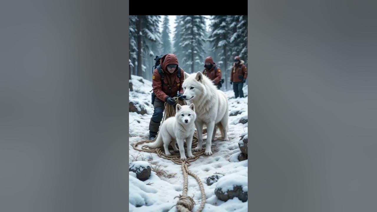 Mother Snow Wolf Saves Her Cubs with the Help of an Old Guy! #animals #rescueanimals #humanity