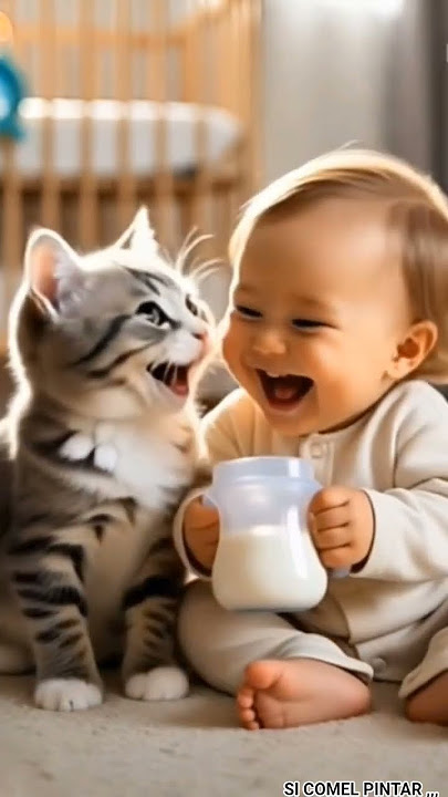 LUCU BANGET !!  Kucing tertawa ngakak gara-gara bayi kentut #cat #funny #masukberanda #viral #shorts