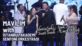 Deniz Seki, İpek Açar, Suat Suna &amp; Emre Altuğ - Mavilim (Kayahan Şarkıları | Senfoni Orkestrası)