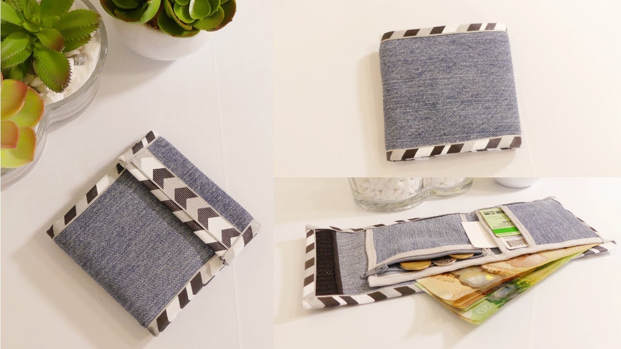 DIY Simple and Easy Denim Wallet with Coins Pocket Out of Old Jeans