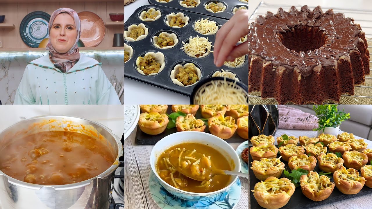 اول فطور رمضان مع حليمة وصفات متنوعة جبتلكم حريرة بطريقة ساااهلة بالزاف بنينة فطائر خطيرة ....