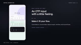 React Native OTP Input | Paste, Autofill & Animated Feedback