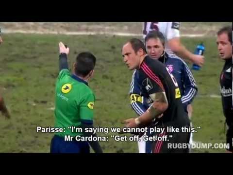 Sergio Parisse red carded and banned for insulting referee