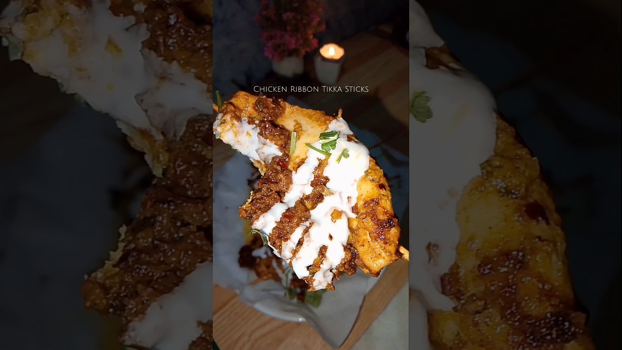 Chicken Ribbon Tikka Sticks 🍢 #food #chicken #shorts