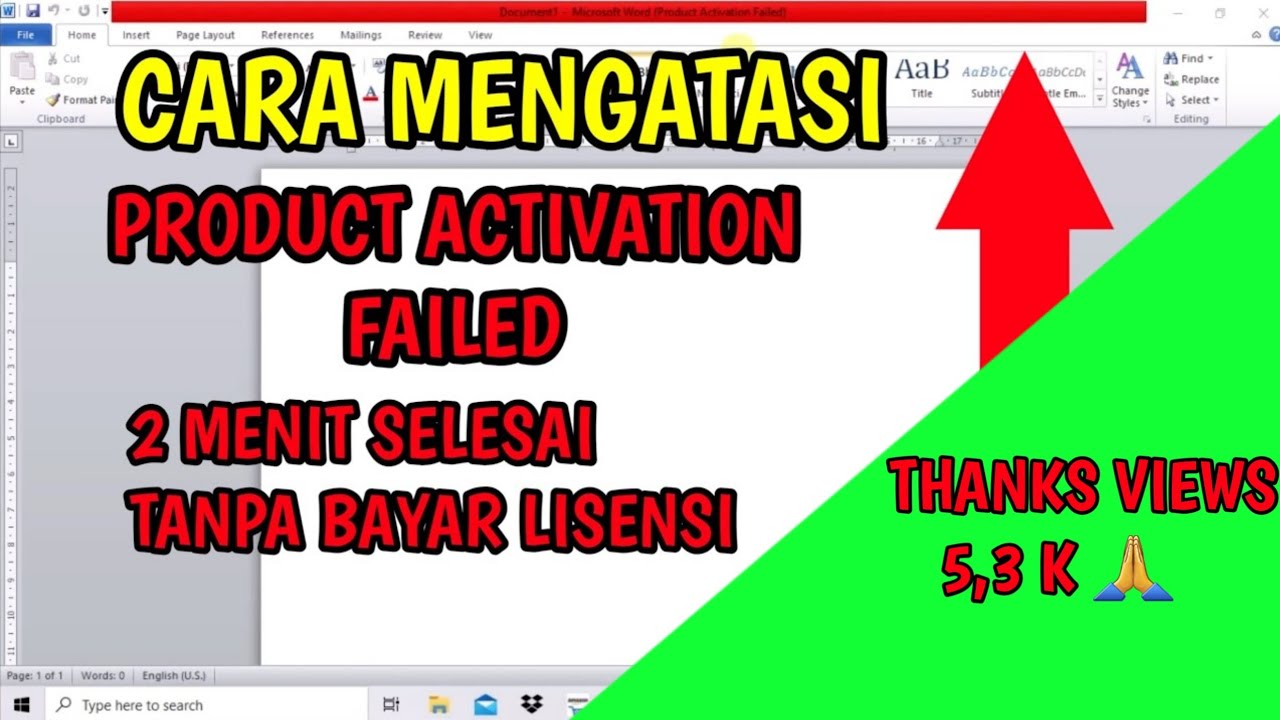 CARA MENGHILANGKAN PRODUCT ACTIVATION FAILED MICROSOFT OFFICE TANPA