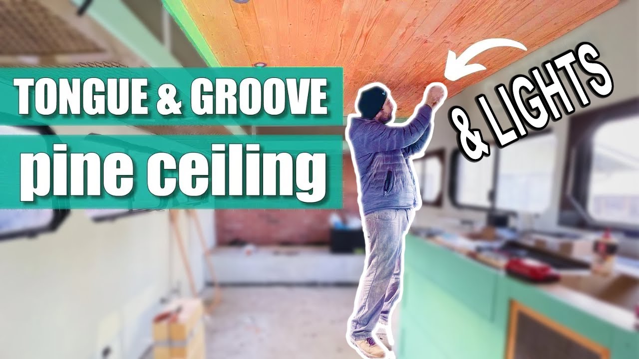Our biggest transformation yet! | BUS CONVERSION CIELING & LIGHTS - YouTube