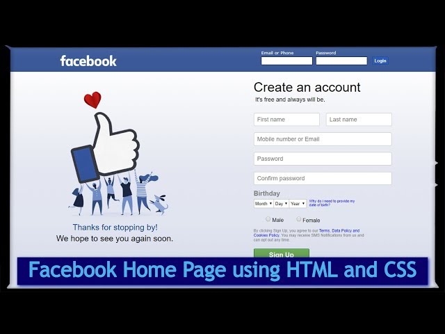 Facebook Login Signup Page Using Html Css Codingnepal Youtube