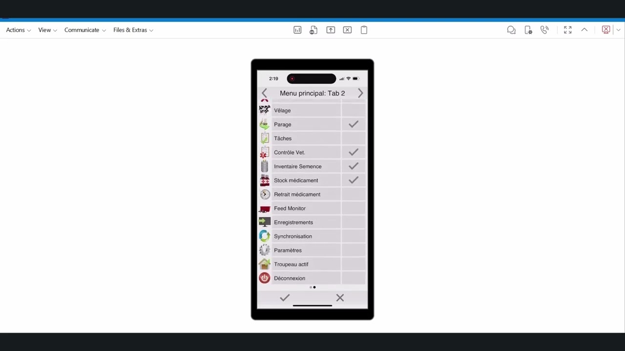 Ajuster les paramètres dans l’application UNIFORM