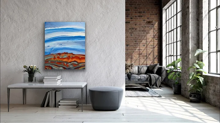Land of Enchantment! Ribbon Pour! Abstract Acrylic...