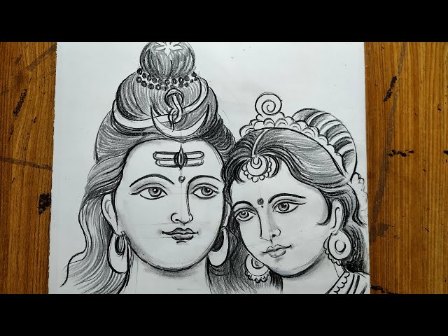 Divine Union: Hindu Lord Shiv Parvati Art Print Wall Painting Print