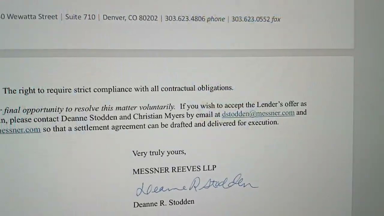 Foreclosure Mill Threatening Letter and Responses