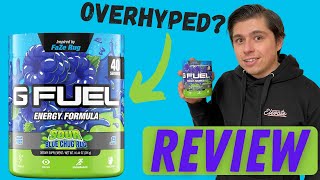 Sour Blue Chug Rug GFUEL Flavor Review!  Overhyped?