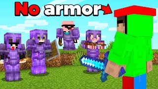 How I Survived 24 Hours Without Armor on A Random Minecraft SMP...