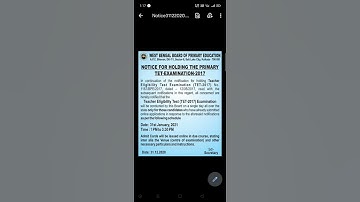 NOTIFICATION FOR HOLDING TET 2017