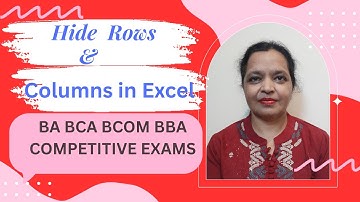 How to Hide and Unhide Rows and Columns in Excel?|  IGNOU TEE| CBSE| Computer Awareness For Exams
