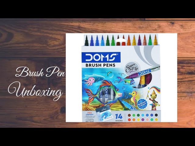 DOMS BRUSH PENS - 14 SHADES, UNBOXING + REVIEW