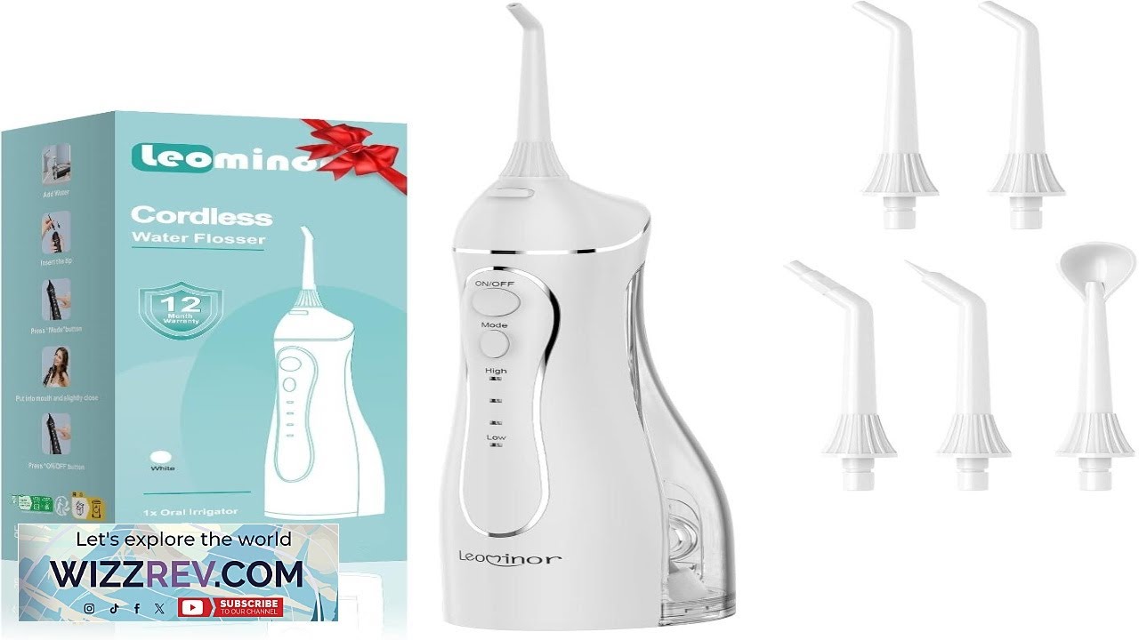 Leominor Water Dental Flosser Pick for Teeth 200ML Portable Oral Irrigator Upgraded