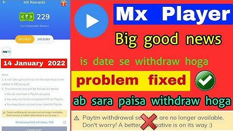 Mx player withdraw big good news 2022 || ab sara paisa withdraw hoga is date se