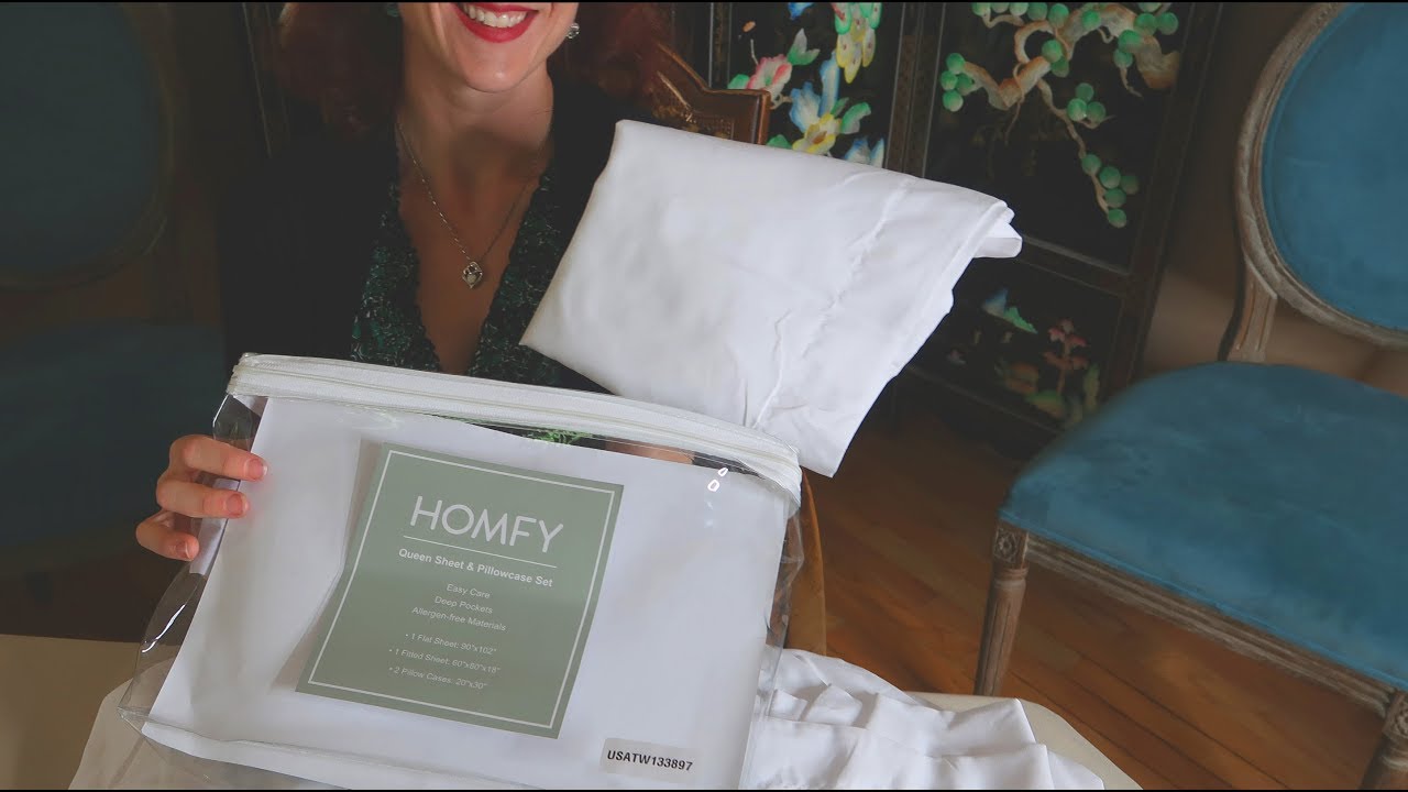 HOMFY QUEEN BED  🦋 MICROFIBER SHEET SET 🍀 (HYPOALLERGENIC) REVIEW 👈