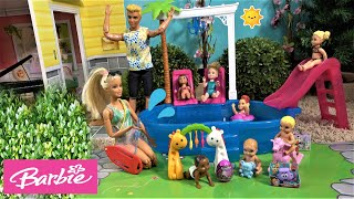 Barbie and Ken: Barbie Swim School in Barbie Glam Pool and Ken Taking Care of Babies in Barbie House