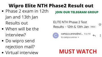 Wipro Elite Phase 2 Assessment Result Out | Mail to shortlisted candidates | Wipro | OL