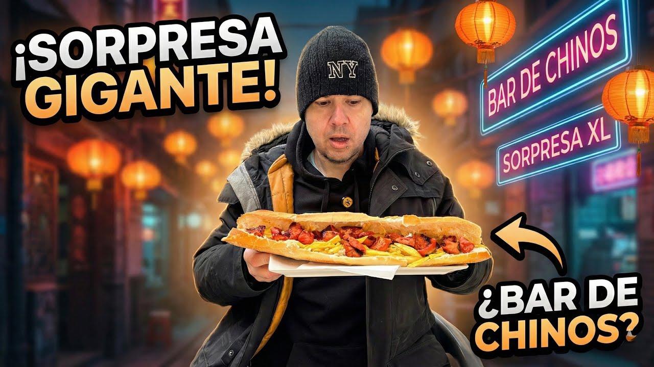 Almorzando en un BAR DE CHINOS en Valencia Sorpresa XL en Cafetería La Cruz