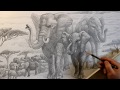 Рисунок слонов 20. Светотень. Эскиз к панно. Ускорено 4х