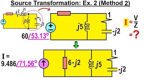 Electrical Engineering: Ch 11 AC Circuit Analysis (23 of 34) Source Transformation: Ex. 2 (Method 2)
