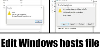 #Error! hosts this file is set to read only - an error occurred applying attributes to the file 2020