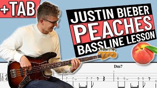 Peaches - Justin Bieber Bassline Lesson (With TAB)