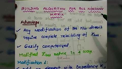Building Algorithm in power system analysis |  University problem