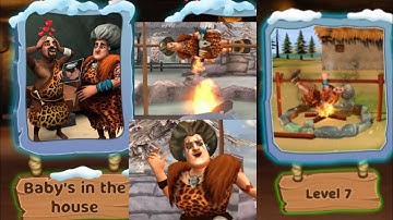 scary teacher 3D stone age baby in the house level 7 MissT on the streak fireplace #game #viralvideo