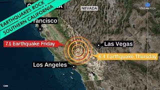 A pair of earthquakes rock southern california and aftershocks rattle
residents' nerves