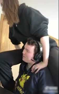 Girl Climbs on Top of Boyfriend's Shoulders and Falls Backward Taking Him Down