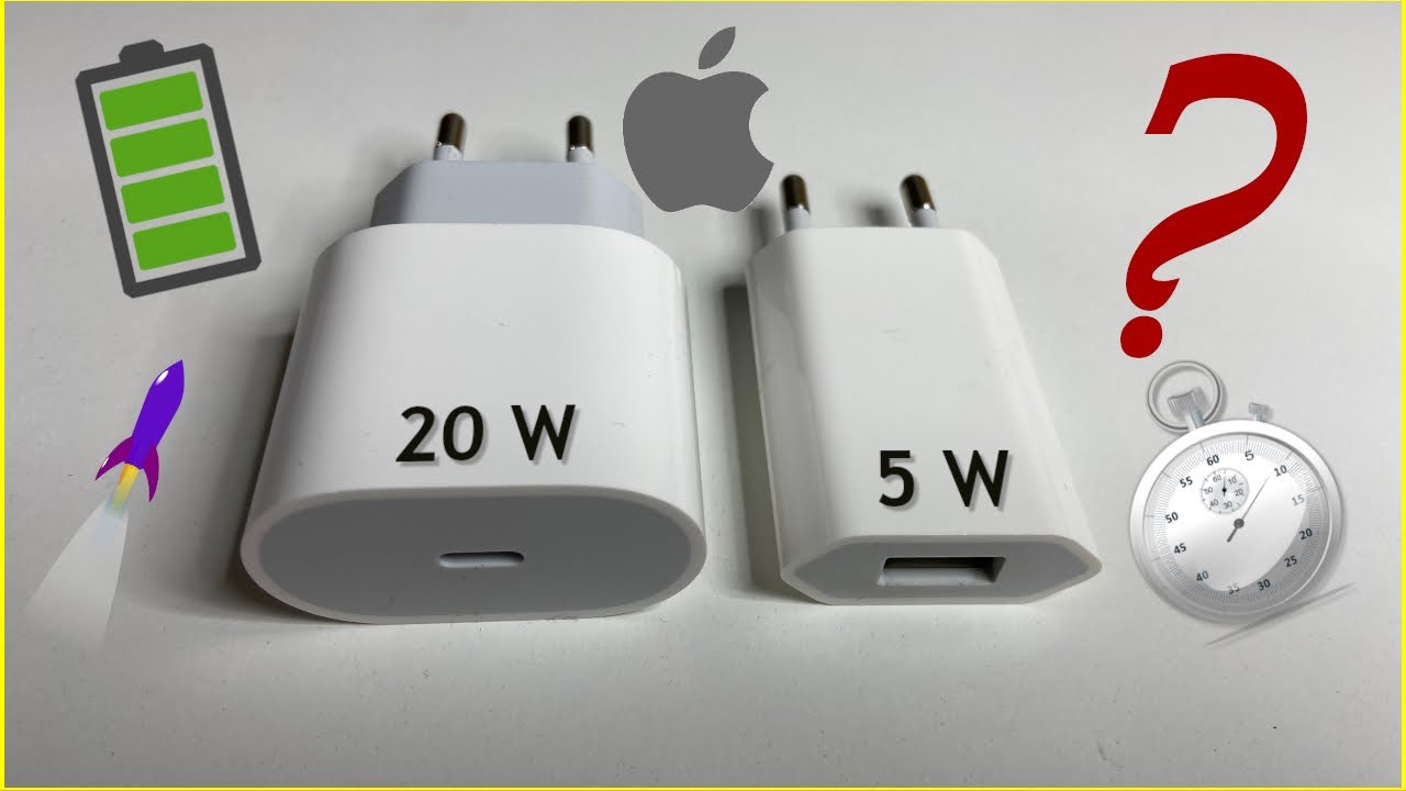 20 W iPhone Fast Charge Adapter vs 5 W Adapter | How fast? - YouTube