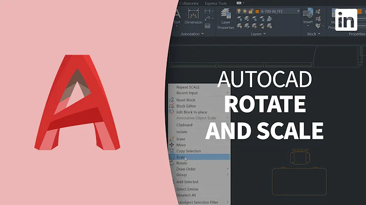 AutoCAD Tutorial - Using ROTATE and SCALE