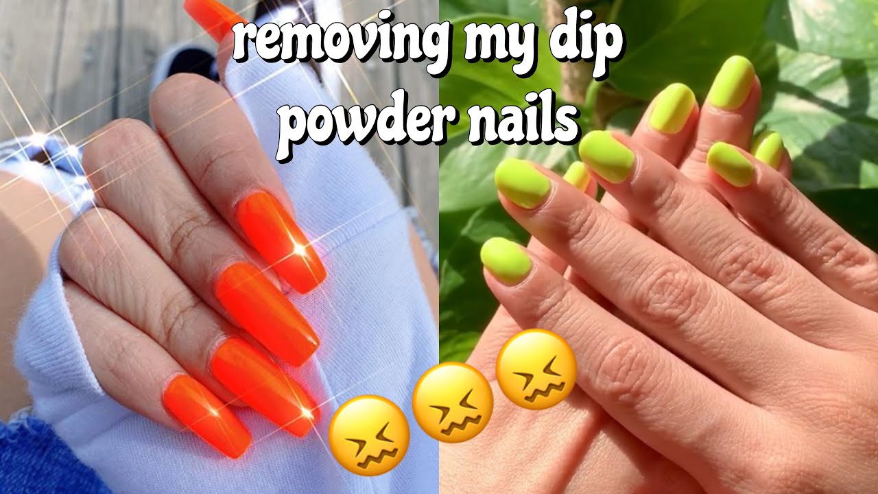 removing my dip powder nails KISS Salon Dip Nail kit YouTube