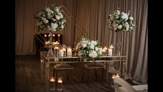 Blush and White Wedding Reception Decor Sweet heart Table, Orlando Wedding Planner