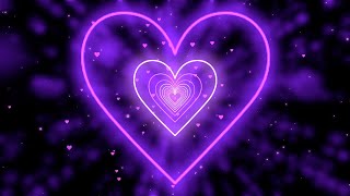Neon Lights Love Heart Tunnel💜Neon Heart Tunnel Background Video Loop | Abstract Background Video