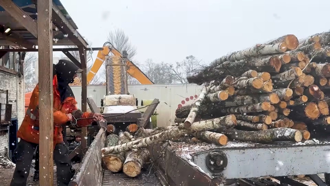 Extreme Winter Wood Processing | Heavy Machinery
