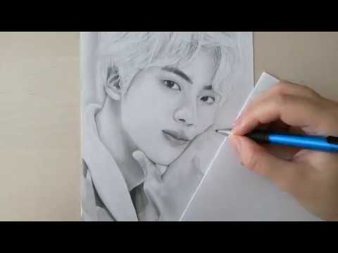 Kim Seok-jin - Graphite pencil drawing #WIP — Steemit