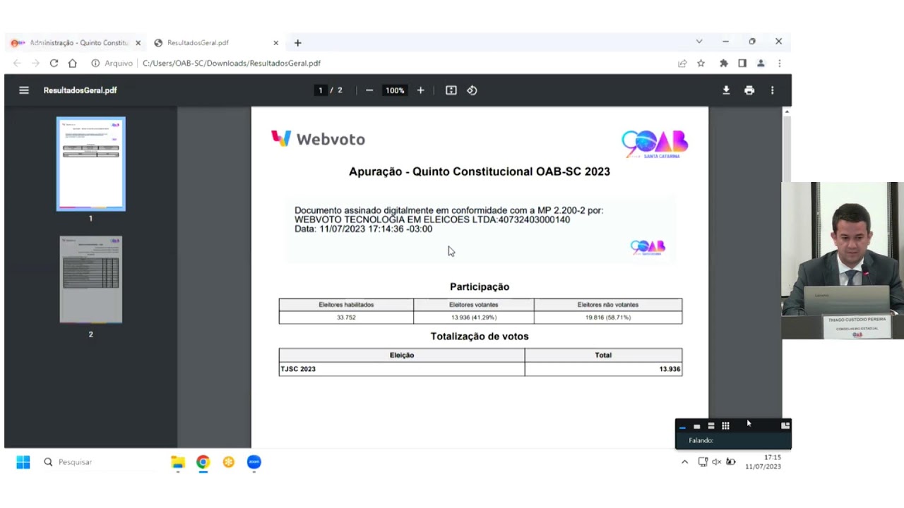DIVULÇÃO DO RESULTADO DO QUINTO CONSTITUCIONAL YouTube