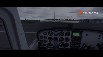 Prepar3D A2A Windshield rain effect test on Cessna 172 Trainer