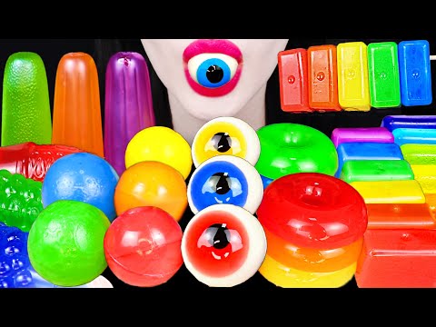 ASMR DONUT JELLY RAINBOW <strong>CUBE</strong> BALL 도넛 젤리 레인보우 큐브 먹방 MUKBANG, EATING