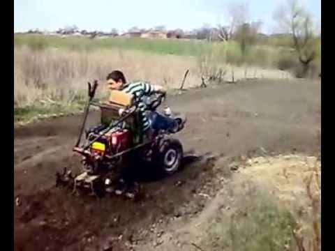Самодельный минитрактор с фрезами Самодельный минитрактор с фрезами