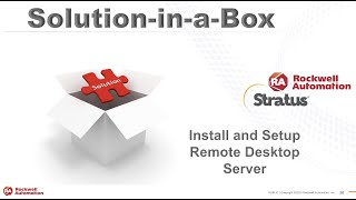 Rockwell PlantPAx Solution in a Box - Install & Setup Remote Desktop Server Server