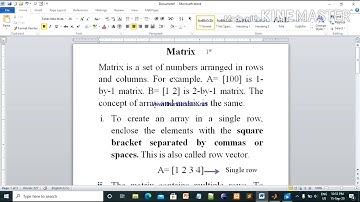 Arrays and Matrices in Matlab. PART(1)