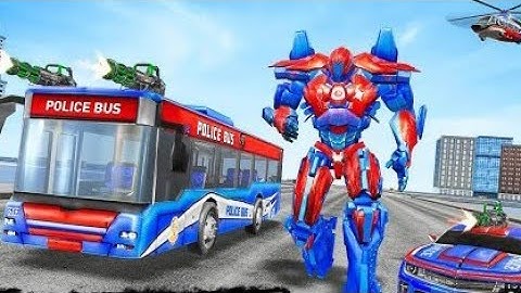 Army Bus Robot Transform Wars – Air jet robot game Android Gameplay