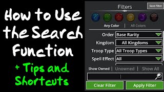 Gems of War Tiny Tutorial: How to Use Search Function + Tips