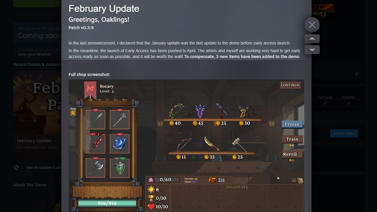 New Update: v0.3.9 | Bows-Bows-Bows: Oaken Tower 268